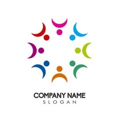 People colorful logo design concept