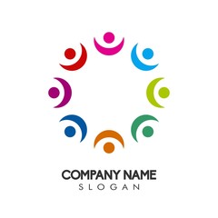 People colorful logo design concept