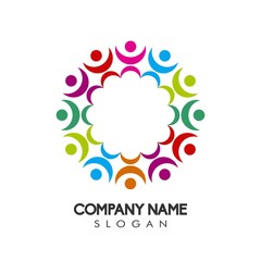 People colorful logo design concept