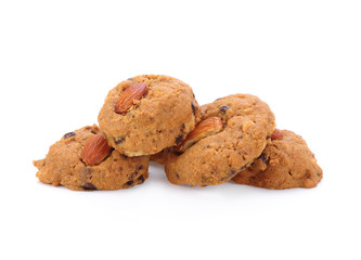  Almond Cookies isolated on white background