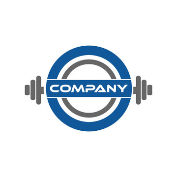 Weight lifting logo design template, flat design