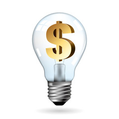 Big idea concept design,Light bulb concept.Dollar sign in light bulb.