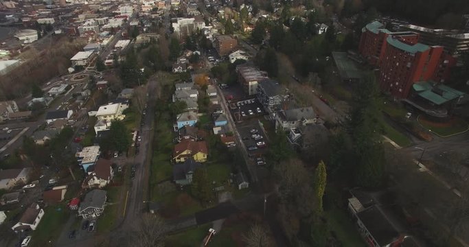 Aerial View Of Bellingham Washington In Summer. 