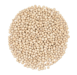 Heap of Black Eyed Peas Also Know as Chawli or Chawala isolated on White Background