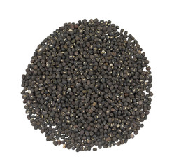 Heap of Black Gram or Black Mung isolated on White Background