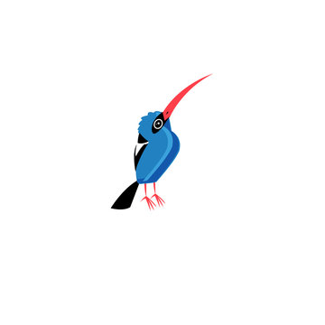 Vector illustration of a blue bird