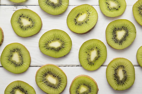A Background of Sliced Kiwi Fruit