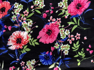 Pattern flowers textured on cloth fabric.