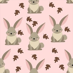 Seamless pattern animal forest background
