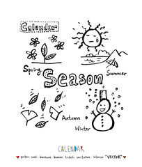 달력 / 손으로 그린 달력 이미지