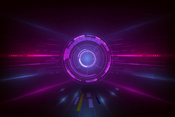 vector abstract visualization background, digital futuristic technology computer graphic