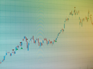 graph technique with candle stick of stock trading on the computer