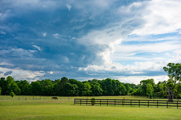 Fototapeta na wymiar Horizontal country background of approaching storm