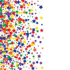 Colorful Stars Confetti, Mystery Sparkling Vector Background. Trendy Glowing Magic Glitter, Lights. Festive Falling Colorful Stars Confetti for Ads, Posters. 