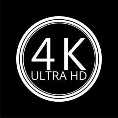 Ultra HD 4K icon on dark background