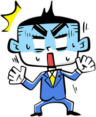 衝撃を受けて青ざめる新入社員
