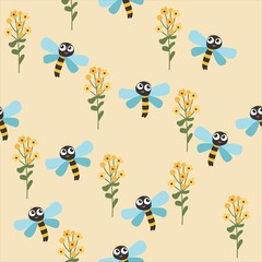 Seamless pattern animal forest background
