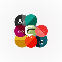 Abstract geometric option infographic banners, a b c steps process