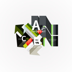 Abstract geometric option infographic banners, a b c steps process