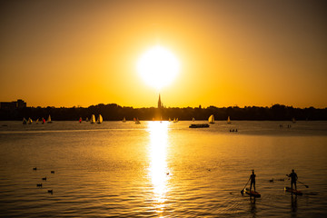 Sonnenuntergang an der Außenalster