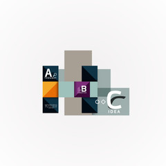 Abstract geometric option infographic banners, a b c steps process