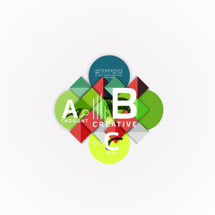Abstract geometric option infographic banners, a b c steps process