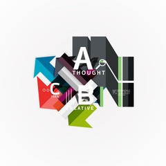 Abstract geometric option infographic banners, a b c steps process