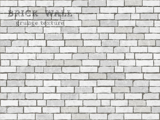 Old white brick wall texture grunge background.
