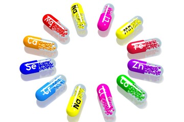 Minerals concept - colorful pills