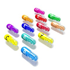 Vitamins concept - colorful pills