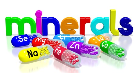 Minerals concept - colorful pills