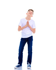 The little boy is thinking.