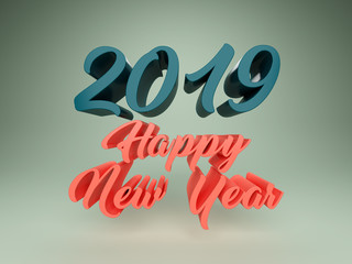     New Year 2019 - 3D Rendered Image 