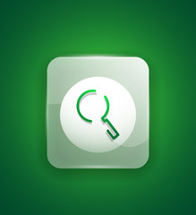 Search magnifyier web button, magnify icon. Modern magnifying glass sign, web site design or mobile app