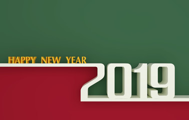 New Year 2019 - 3D Rendered Image