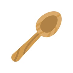 Wooden scoop icon, flat design isolated vector