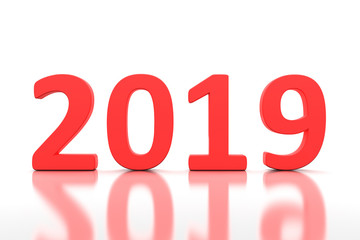 New Year 2019 - 3D Rendered Image