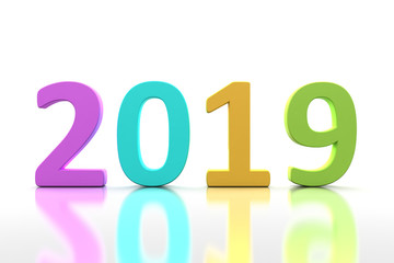 New Year 2019 - 3D Rendered Image