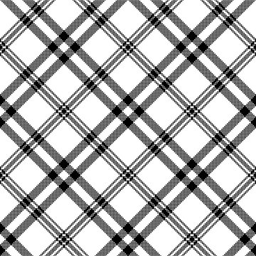 Simple Black White Check Plaid Seamless Pattern