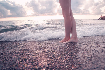 Feet on the sea