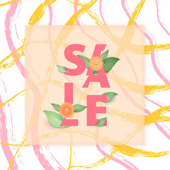 Sale banner. Vector illustration.