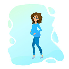 Pregnant woman. Vector illustration.