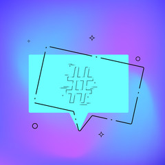 Hashtag sign with bubble speech. Vector illustration.