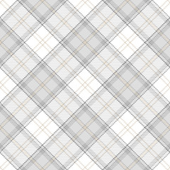 Tartan Seamless Pattern Background in Pastel Grey, Dusty Beige And White  Color  Plaid