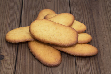 biscuits on wooden background