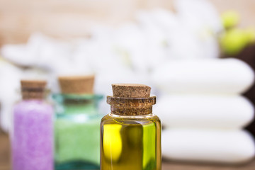 oils, bath salts and soaps. spa concept