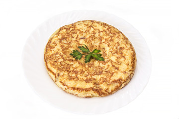 spanish omelette dish of potatoes and eggs