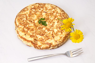 spanish omelette dish of potatoes and eggs