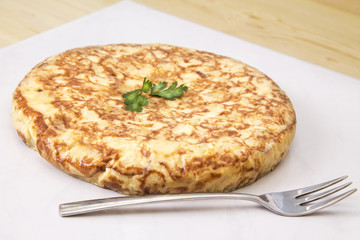 spanish omelette dish of potatoes and eggs