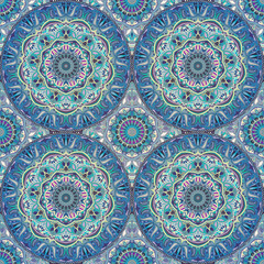 Seamless pattern mandala ornament. Vintage decorative elements. Hand drawn oriental background.